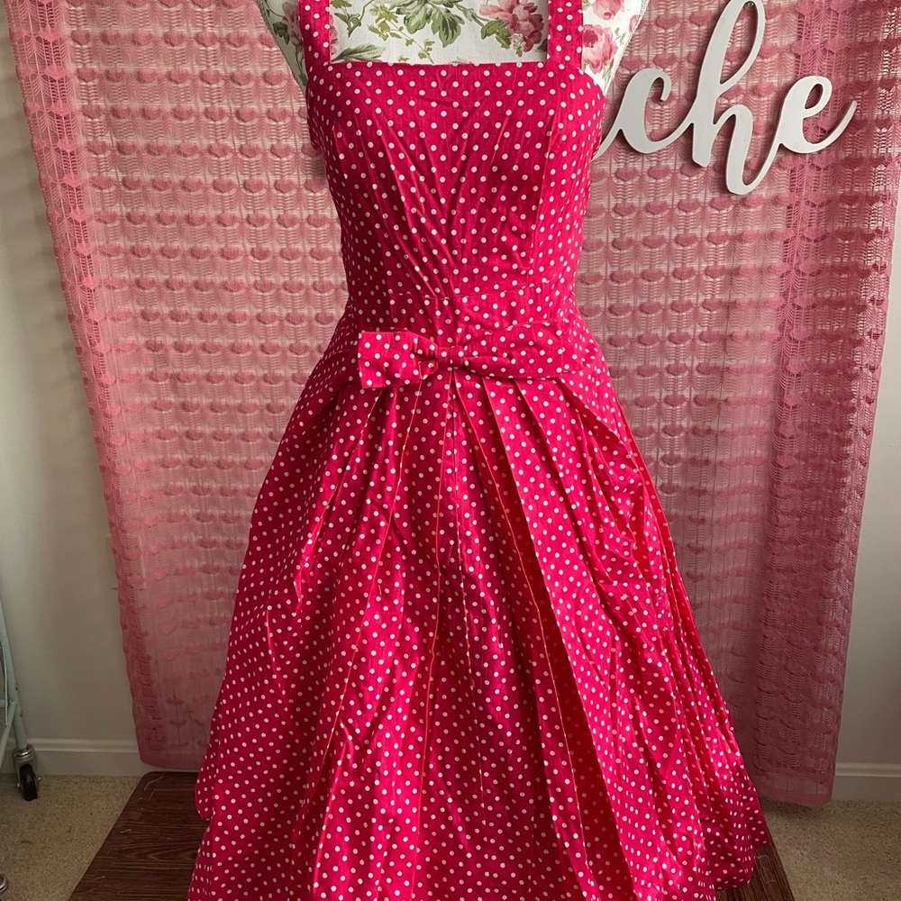 NWT.  Emily & Finn Modcloth '50s Style Lily Pink & White Polka Dot Dress